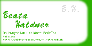 beata waldner business card